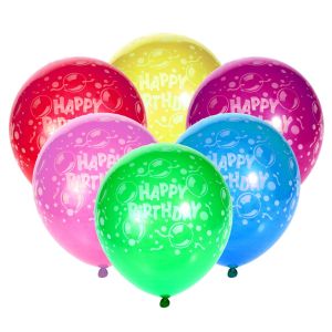 Парти балони - Happy Birthday - цветни - 15 бр.