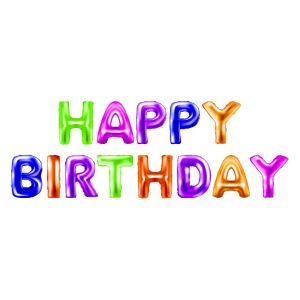 Парти балон - Happy Birthday - цветен - 40 см.