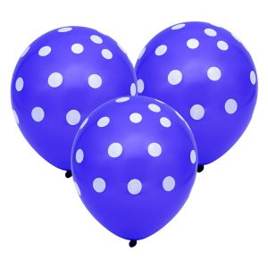 Парти балони - сини - бели точки - 23 см. - 20 бр.