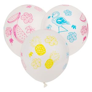 Парти балони - бели - фламинго - 30 см. - 10 бр.