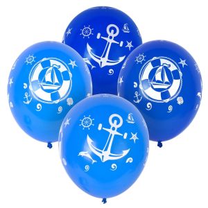Парти балони - сини - котва - 30 см. - 15 бр.