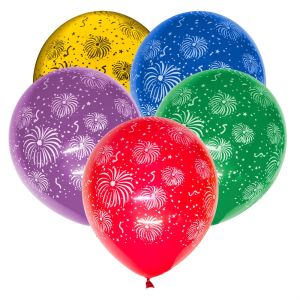 Парти балони - цветни - фойерверки - 30 см. - 20 бр.