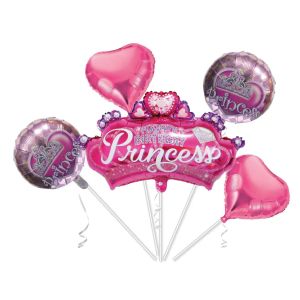 Парти балони - Happy Birthday Princess - 5 бр.