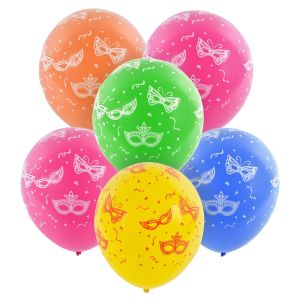 Парти балони - цветни - маски домино - 30 см. - 10 бр.
