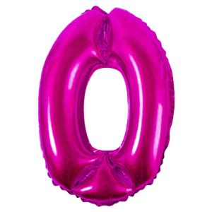 Парти балон - цикламен - цифра 0 - 43 х 31 см.