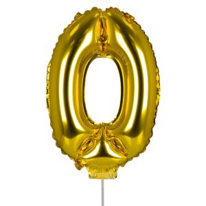 Парти балон - златист - цифра 0 - 43 х 31 см.