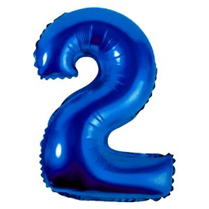 Парти балон - син - цифра 2 - 60 х 76 см.