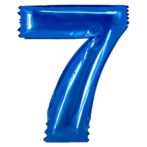 Парти балон - син - цифра 7 - 47 х 76 см.