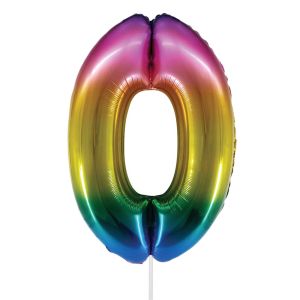 Парти балон - цветен - цифра 0 - 80 х 105 см.