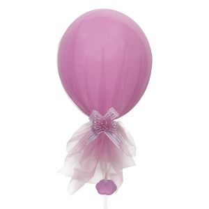 Парти балон - с панделка - розов - 35 см.