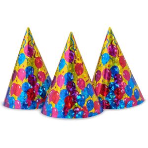 Парти шапки - цветни балони - 15 бр.