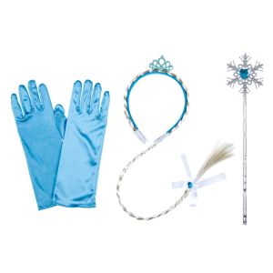 Карнавален комплект - ръкавици, диадема и жезъл - Снежната кралица