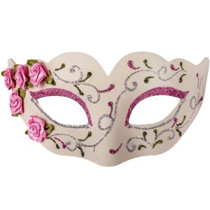 Карнавална маска - домино - рози