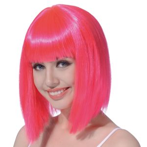 Карнавална перука - розова - френско каре