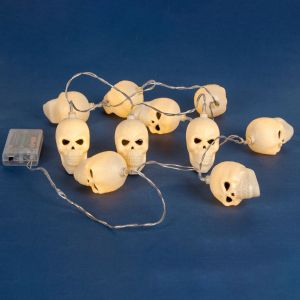 Парти гирлянд - светещи черепи - Halloween - 170 см.