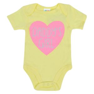 Бебешко боди - жълто - сърце - надпис