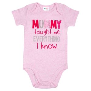 Бебешко боди - розов меланж - Mummy