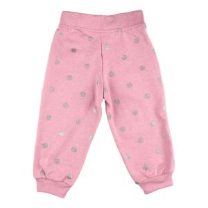Бебешки панталон - розов - сребристи точки