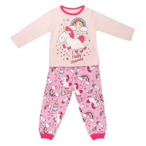 Бебешка пижама - зимна - розова - еднорог