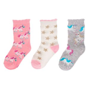 Бебешки чорапи - зимни - еднорог - звезди - 3 чифта