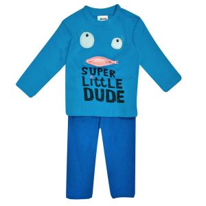 Бебешки комплект - блуза и панталон - син
