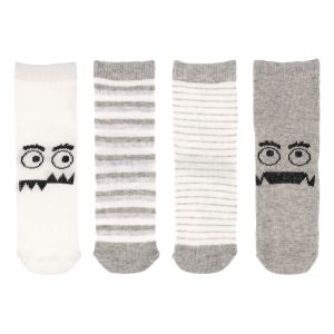 Бебешки чорапи - райе - чудовище - 4 чифта