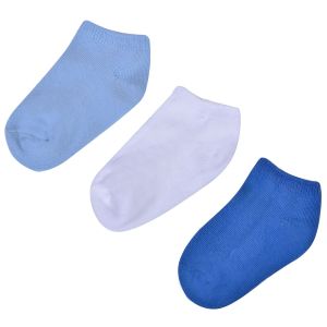 Бебешки чорапи - къси - синьо и бяло - 3 чифта