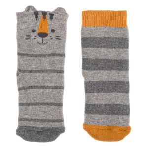 Бебешки чорапи - хавлиена подплата - тигър - 2 чифта