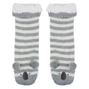 Домашни термо чорапи - сиви - коала