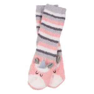 Домашни термо чорапи - райе - еднорог