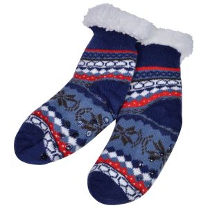 Домашни термо чорапи - синьо и червено