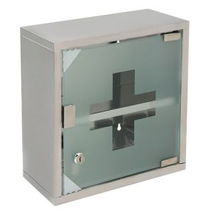 Аптечен шкаф с метална стъклена врата