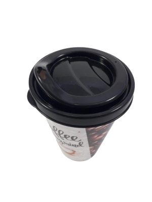 Пластмасова чаша за кафе - с капак - 440 мл.