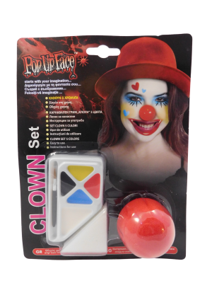 Карнавален грим - клоун - 5 цвята