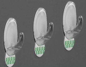 Прозрачни пластмасови самозалепващи се закачалки тип кука, 3 броя