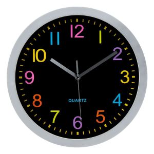 Стенен часовник - кръгъл - цветни цифри - 30 см.