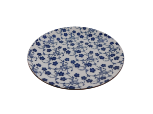Порцеланова чиния - сини цветя - 19 см.