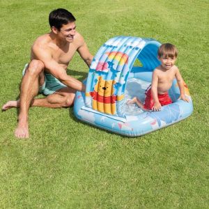 Детски надуваем басейн със сянка на Мечо пух 1,09 x 1,02 x 0,71 м.