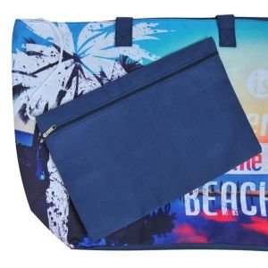 Плажна чанта "животът е по-добър на плажа" 55 х 40 х 20 см. 