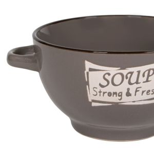 Купа за супа с дръжки - керамична - кафе - 650 мл.