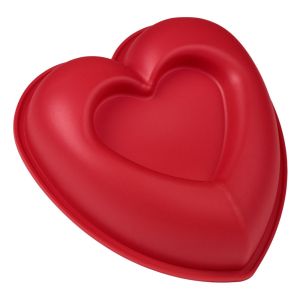 Силиконова форма за кексчета - Червено сърце - 15 x 16 x 4 см.