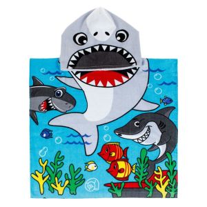 Детско плажно пончо - Акула - 100% Памук - 50 x 100 см.