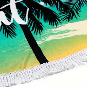 Кръгла плажна кърпа - Enjoy Summer & Chill Out , Диаметър 150 см