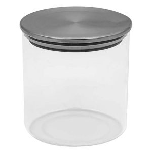 Стъклен буркан за съхранение - Метален капак - 350мл - 8.5 х 9 см.