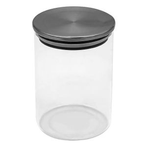 Стъклен буркан за съхранение - Метален капак - 500 мл - 8.8 х 12.5 см.