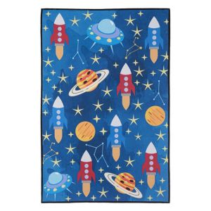 Декоративен детски килим - Blue Space - Син - 60 x 90 см. 