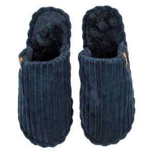 Домашни зимни чехли за мъже - Сини с релефни ивици 
