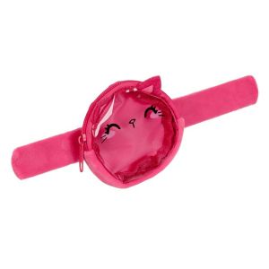Портфейл тип гривна - Розова котка - 9 см