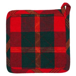 Коледен комплект ръкахватки - Червено и зелено каре 