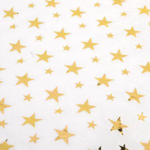 Коледна кувертюра за диван - Велурени звезди - Бяла - 200 x 150  см.